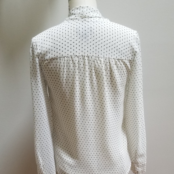 Jacob Brand White Button Down Polka Dot Blouse - Picture 2 of 11